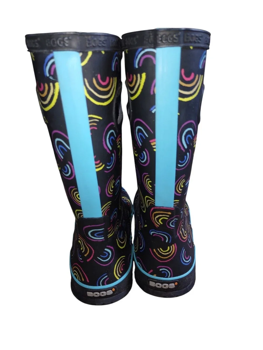 Bogs Bloom Girl's 4 Rainbow Print Rainboots